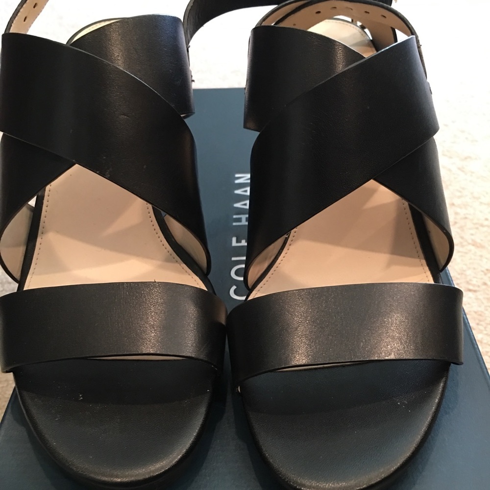 Cole Haan Black, leather wedge